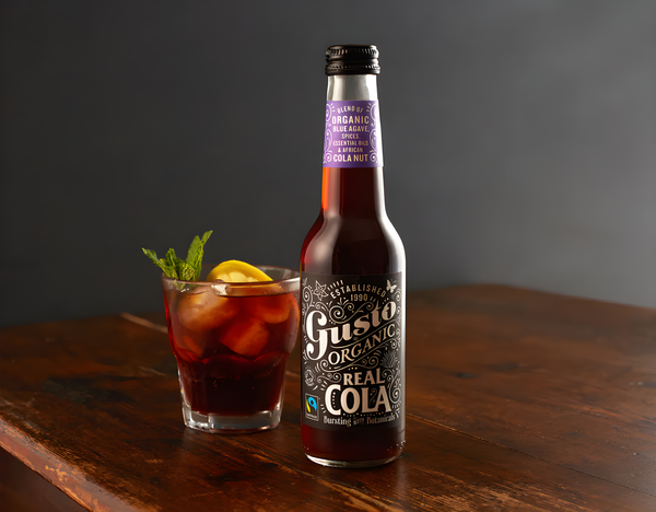 Gusto Real Organic Cola is available at Organic Soda Pops