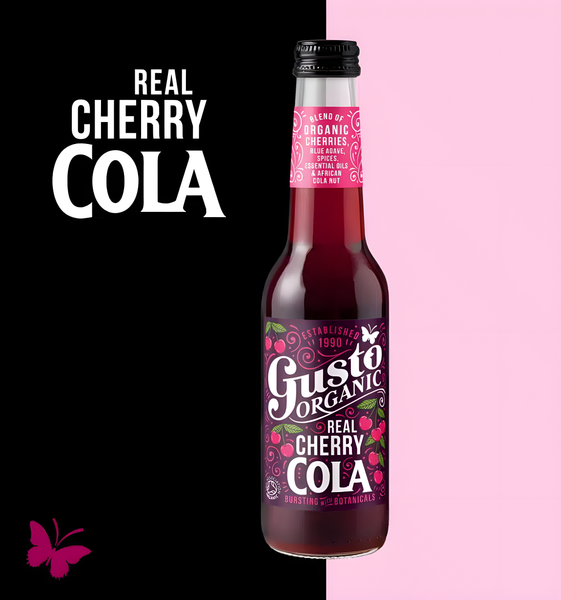 Gusto Organic Real Cherry Cola is available at Organic Soda Pops