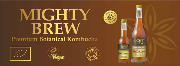 Mighty Brew Premium Organic Kombucha is available at Organic Soda Pops
