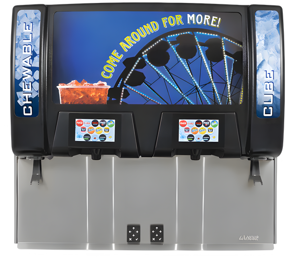 Twinpour With Extended Splash Plate Fountain Soda Machine is available at Organic Soda Pops