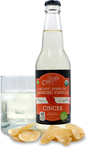 Crafted Sparkling Drinking Vinegar Ginger Organic Soda Pops