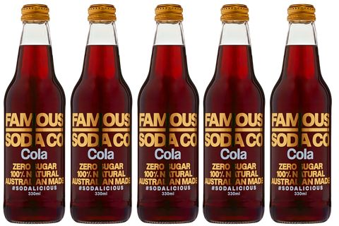 Famous Soda Co. all natural cola is available at Organic Soda Pops