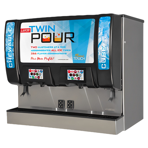 The Lancer Twinpour soda fountain machine is available at Organic Soda Pops.