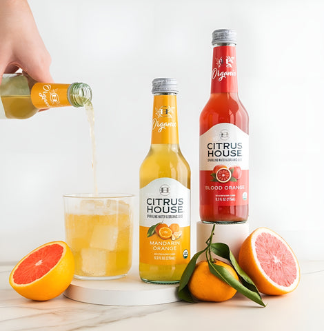 Citrus House premium organic sparkling juice beverage made in Italy with real citrus and sparkling water