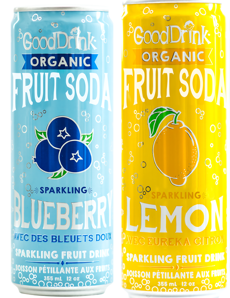 GoodDrink Organic fruit soda blueberry & lemon