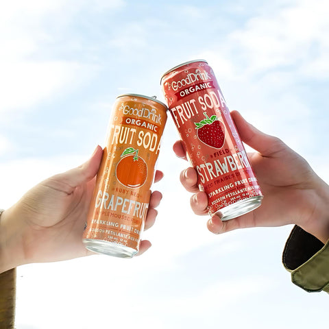 GoodDrink Organic fruit soda grapefruit and strawberry