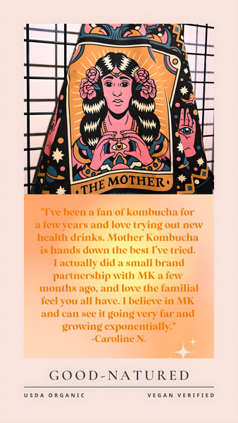 Mother Organic Kombucha is available at Organic Soda Pops