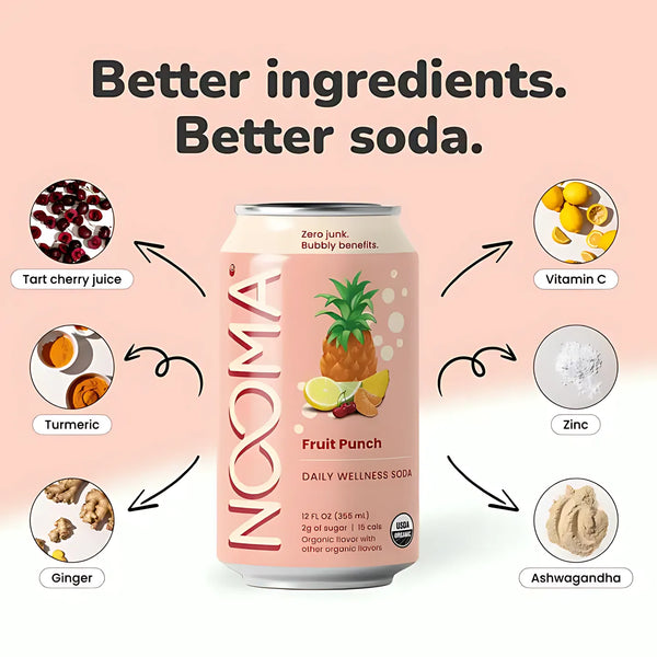 NOOMA organic wellness soda ingredients