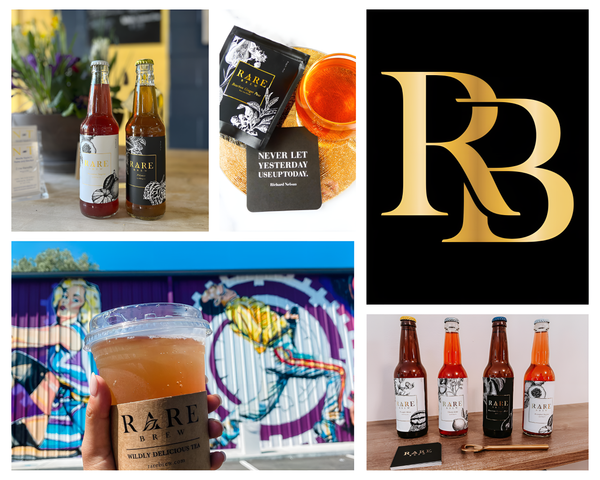 Rare Brew sparkling tea zero sugar natural tea beverage wholesale for cafes restaurants and retailers