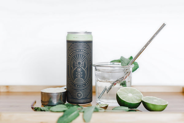 Root & Revelry Mint Lime craft soda with crisp lime and cooling mint flavors is a refreshing sparkling beverage