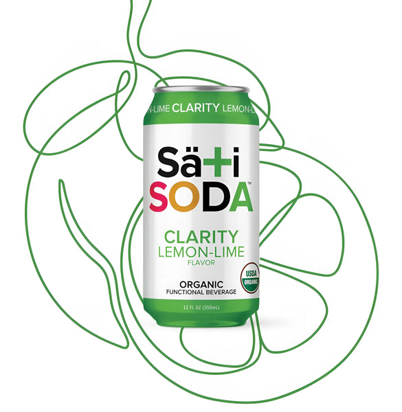 Säti Soda Clarity Lemon-Lime functional soda with organic herbs and refreshing citrus flavor