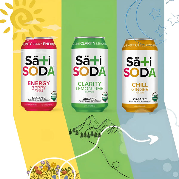 Säti Soda organic functional soda can with clean natural ingredients and adaptogens