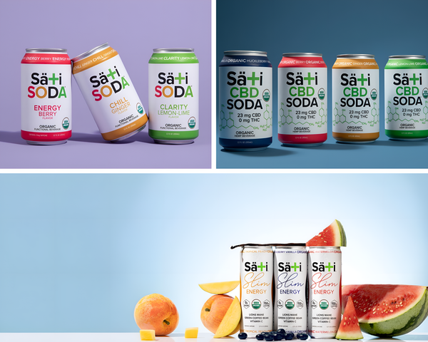 Säti Soda  functional soda flavor line up photo collage