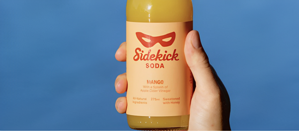 Sidekick Mango Organic Soda is available at Organic Soda Pops