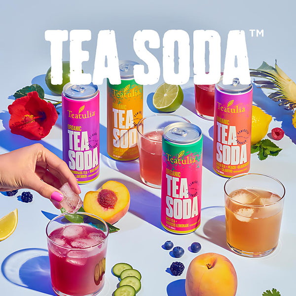 organic tea soda drink Teatulia sparkling iced tea