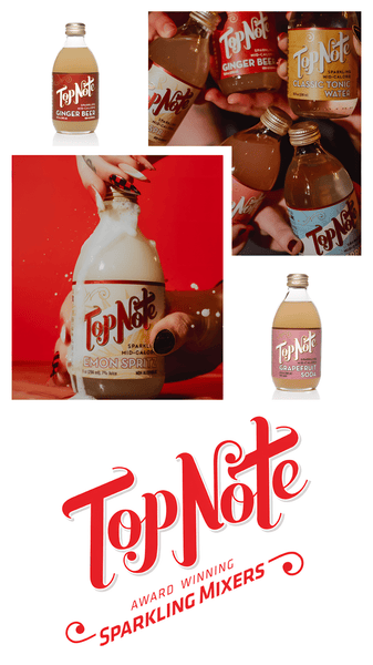 Top Note Organic Soda and Sparkling Tonic Photo Collage.  
