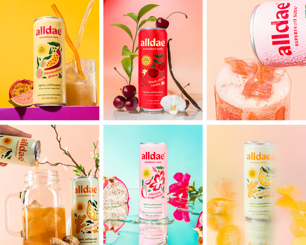 alldae Superfruit Soda with antioxidant-rich superfruit ingredients