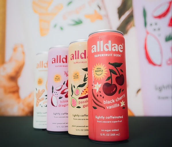 alldae Superfruit Soda with antioxidant-rich superfruit ingredients