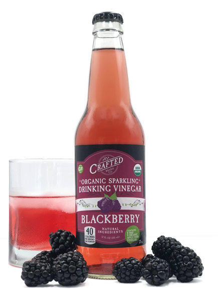Crafted Sparkling Drinking Vinegar Blackberry Organic Soda Pops