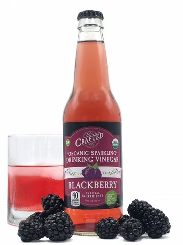 Crafted Sparkling Drinking Vinegar Blackberry Organic Soda Pops
