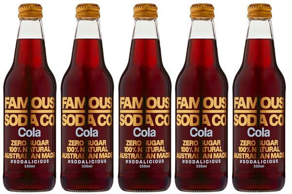 Famous Soda Co. all natural cola is available at Organic Soda Pops