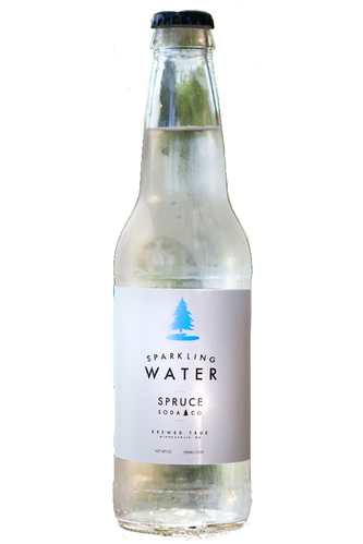 Sparkling Water made by Spruce Soda company is available at Organic Soda Pops