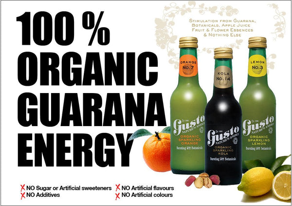 Gusto Organic Energy Drink Natural Cola